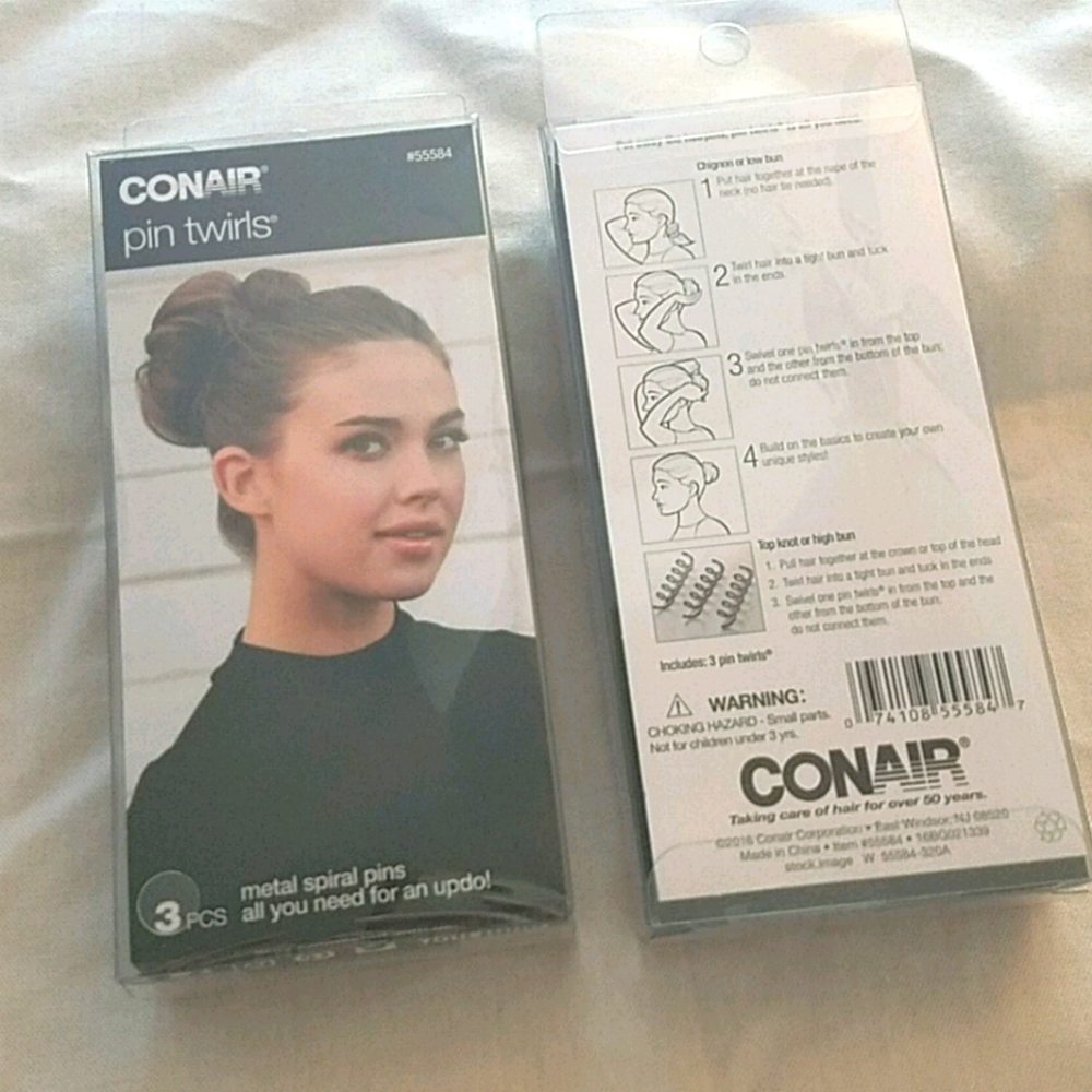 Conair pin twists - metal spiral pins set of 3
